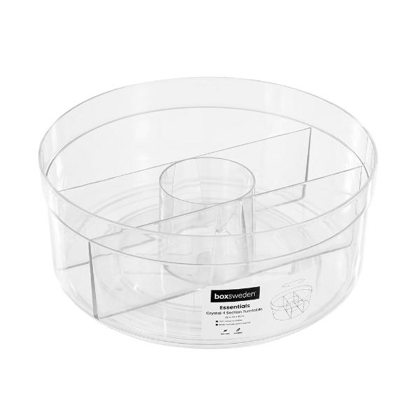 Large Clear Crystal Boxsweden Multi Compartment Turnable Storage - 28.5cm