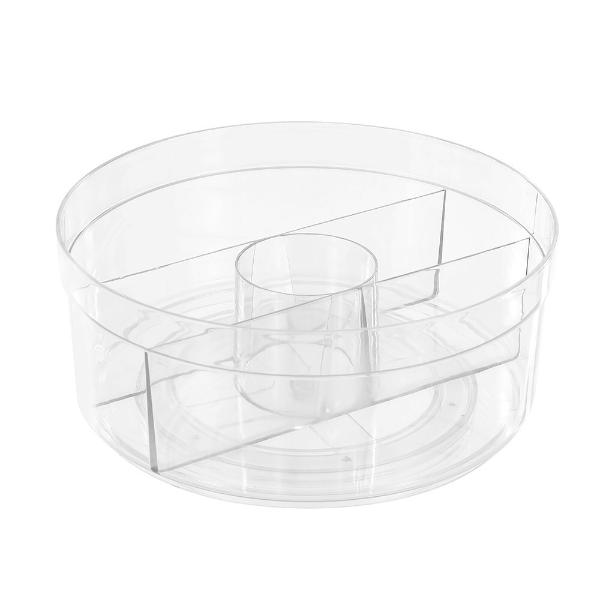 Large Clear Crystal Boxsweden Multi Compartment Turnable Storage - 28.5cm