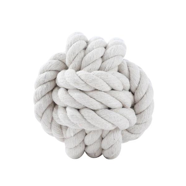Paws & Claws Eco White Rope Knotted Ball Dog Chew Toy - 7.5cm