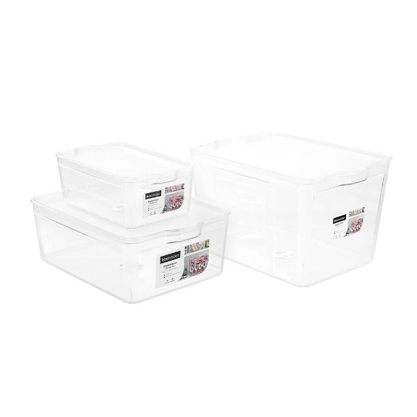 Large Boxsweden Crystal Reno Storage Box With Clear Lid - 37.5cm x 23cm