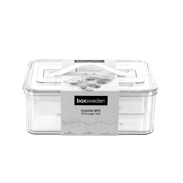 4 Pack Crystal Storage Container Set