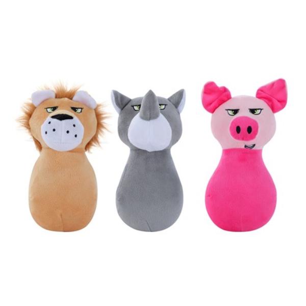 Animal Head Plush Squeaky Pet Toy - 20cm x 11cm x 10cm