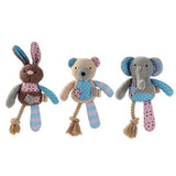 Load image into Gallery viewer, Patchy Pals Plush Bear Pet Toy With Rope - 36cm x 15cm x 7cm
