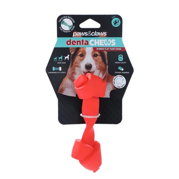Denta Chews Flat Twist Bone Toy - 13.7cm x 4.6cm x 3.6cm