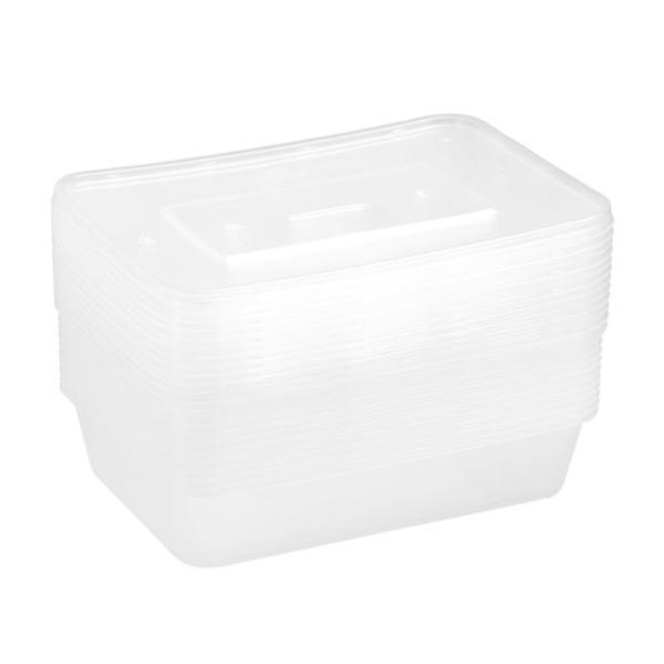 12 Pack Rectangle Reusable Food Container - 500ml