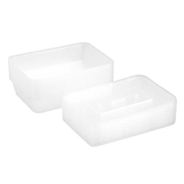 12 Pack Rectangle Reusable Food Container - 500ml