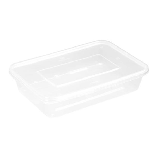 12 Pack Rectangle Reusable Food Container - 500ml