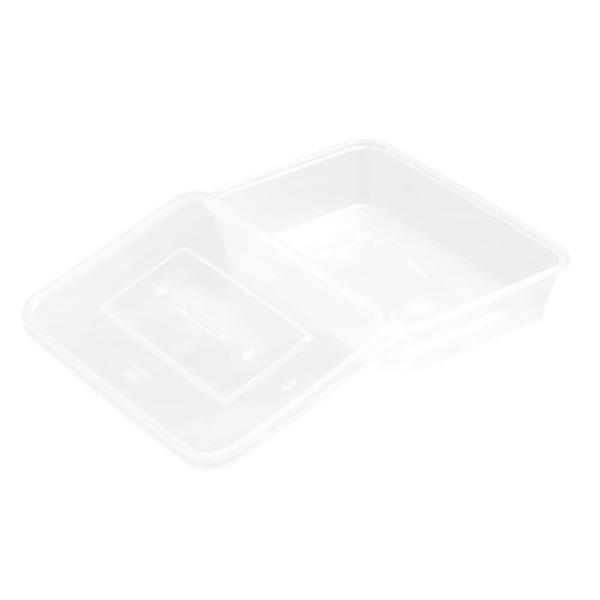 12 Pack Rectangle Reusable Food Container - 500ml