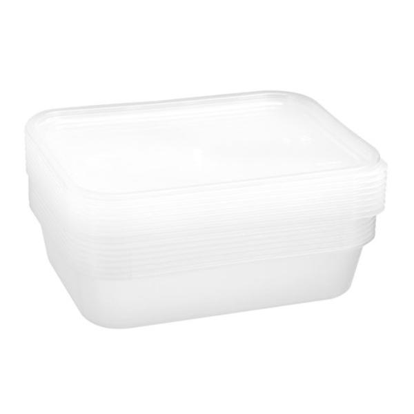 8 Pack Rectangle Reusable Food Container - 950ml