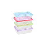 Load image into Gallery viewer, 20 Pack Lemon &amp; Lime Reusable Rectangular Food Container With Coloured Lids - 750ml
