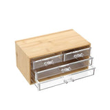 Load image into Gallery viewer, Boxsweden Bano Accessories 4 Drawer Bamboo Organiser - 24cm x 11cm
