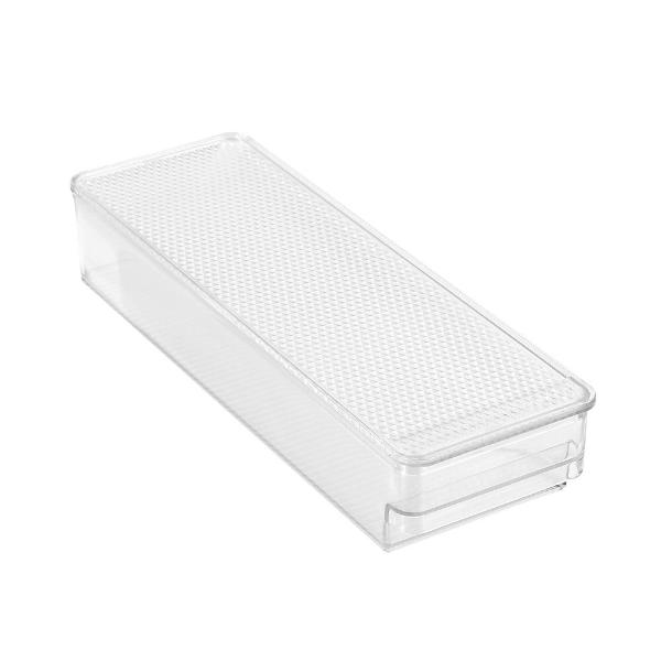 Boxsweden Crystal Fridge Tray With Clear Lid - 30cm x 9.5cm