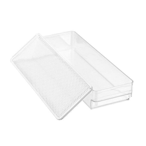 Boxsweden Crystal Fridge Tray With Clear Lid - 30cm x 9.5cm