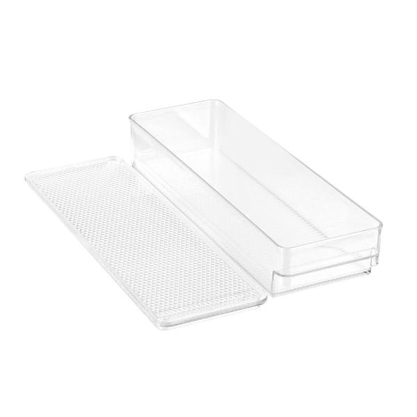 Boxsweden Crystal Fridge Tray With Clear Lid - 30cm x 9.5cm