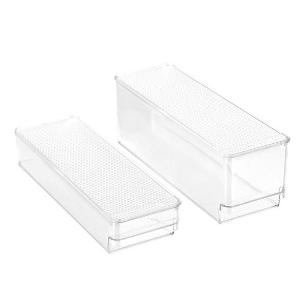 Boxsweden Crystal Fridge Tray With Clear Lid - 30cm x 9.5cm