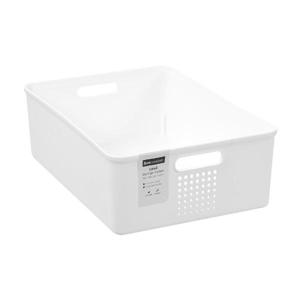 Boxsweden White Levi Storage Basket With Handles - 10L