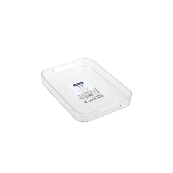 Boxsweden Crystal Clear Serving Tray Storage Container Pantry Organiser - 28cm