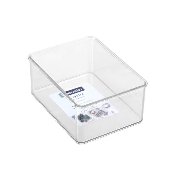 Boxsweden Clear Crystal Stackable Organiser Tray - 16cm