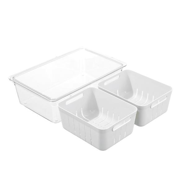 Boxsweden Crystal Crisp 2 Section Bin Storage - 4L