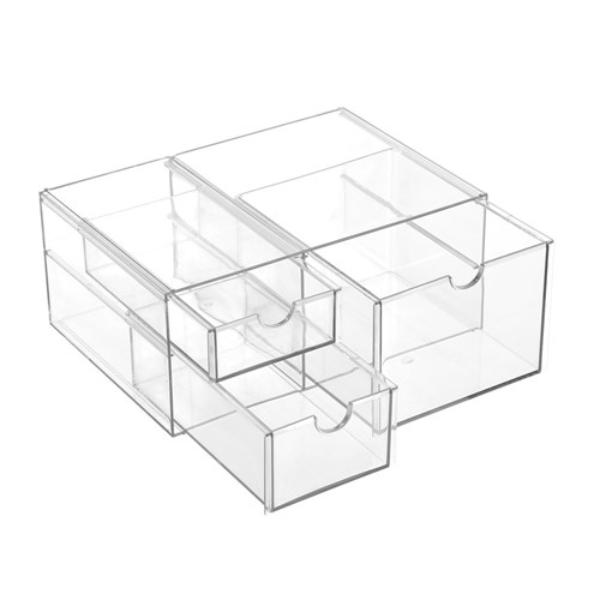 3 Crystal Drawer Station - 25.5cm x 17.5cm x 11cm | The Base Warehouse