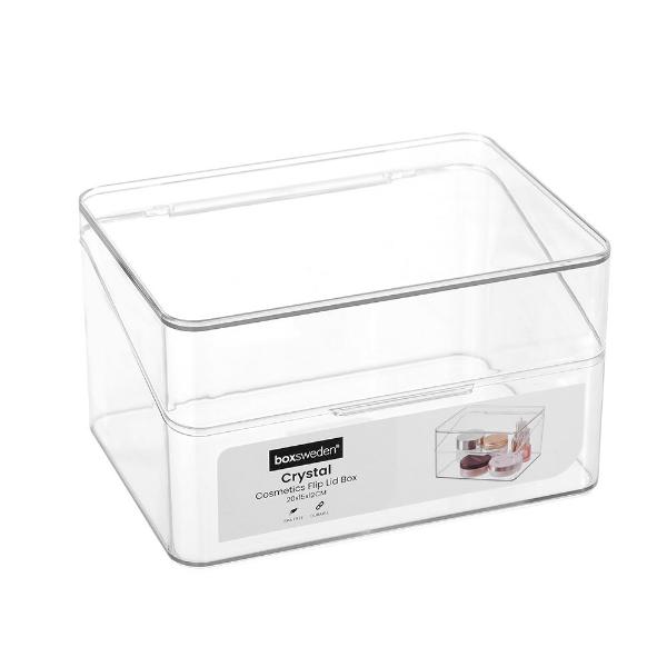 Boxsweden Crystal Clear Cosmetics Flip Lid Box - 20cm