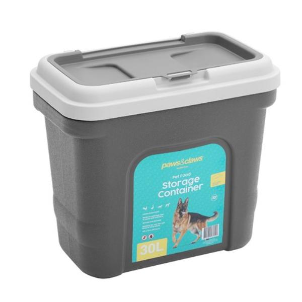 Pet Dry 30L Food Storer With Scoop - 43cm x 26cm x 49.5cm