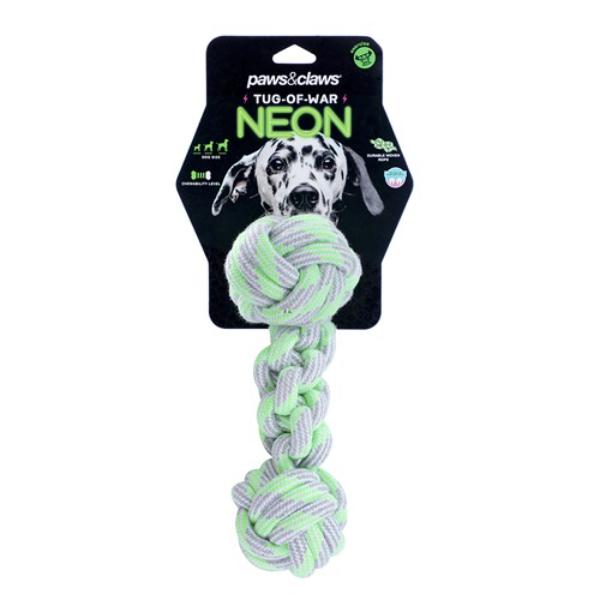 Neon Tug Of War Dumbell Tugger Toy - 25cm x 8cm x 1.5cm