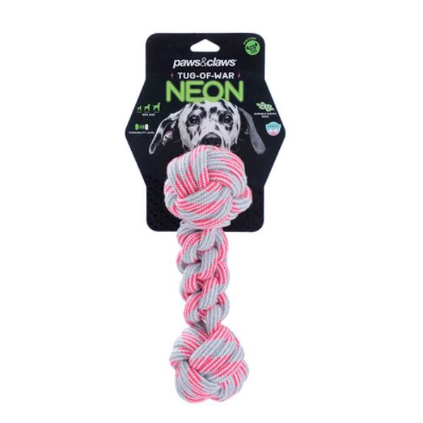 Neon Tug Of War Dumbell Tugger Toy - 25cm x 8cm x 1.5cm