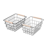 Load image into Gallery viewer, Toska Wire Beech Handle Basket - 24.5cm x 18.5cm x 12cm
