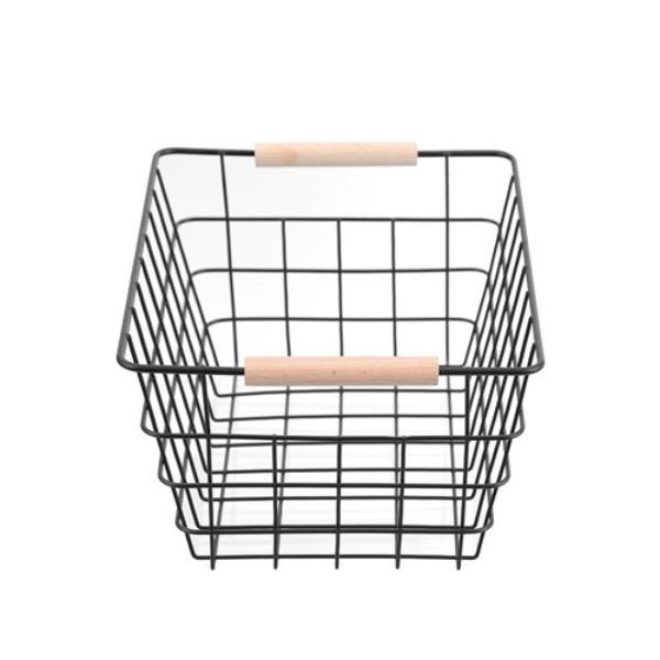 Toska Wire Beech Handle Basket - 30cm x 22cm x 13.5cm