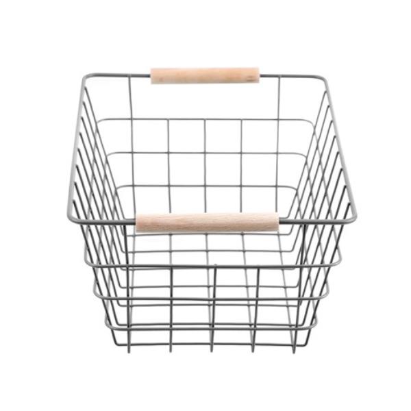 Toska Wire Beech Handle Basket - 30cm x 22cm x 13.5cm