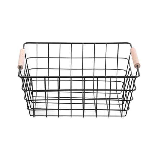 Toska Wire Beech Handle Basket - 30cm x 22cm x 13.5cm