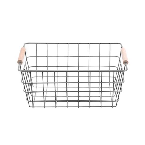 Toska Wire Beech Handle Basket - 30cm x 22cm x 13.5cm