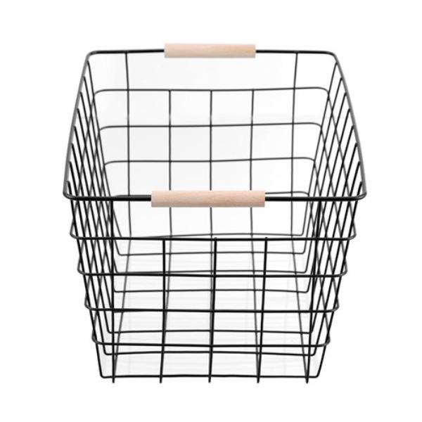 Toska Wire Beech Handle Basket - 38cm x 27cm x 21cm