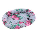 Load image into Gallery viewer, Floral Oval Cat Bed - 42cm x 36cm x 4cm
