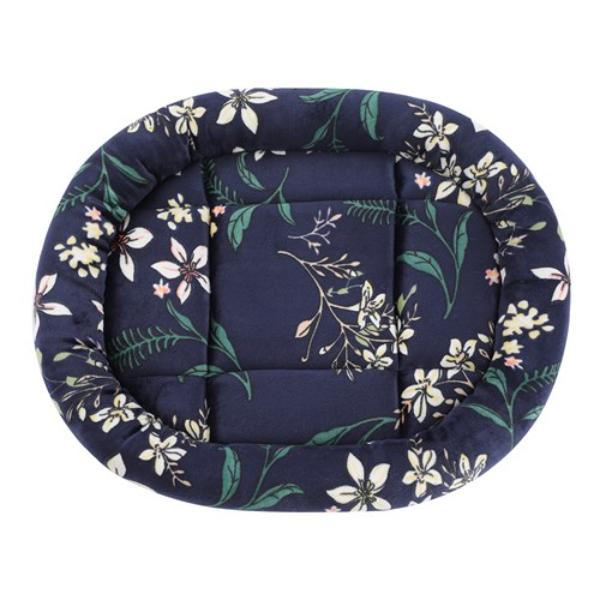 Floral Oval Cat Bed - 42cm x 36cm x 4cm