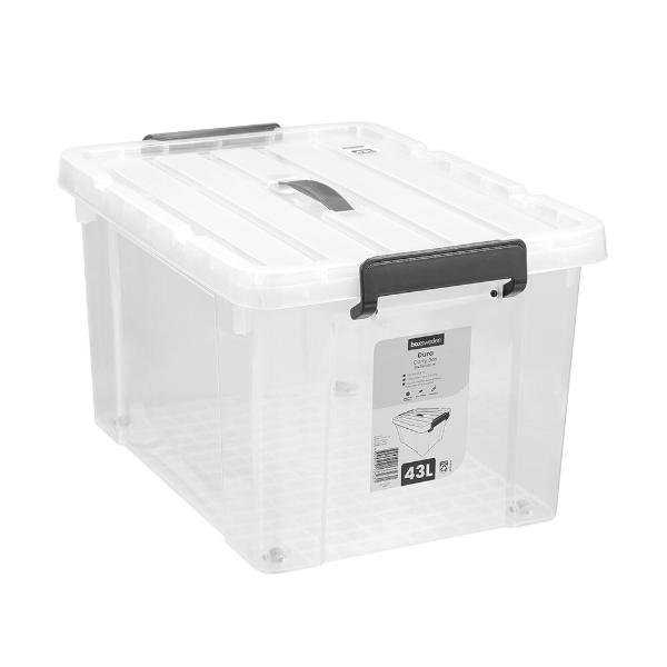 Boxsweden White Dura Carry Box With Wheels - 43L