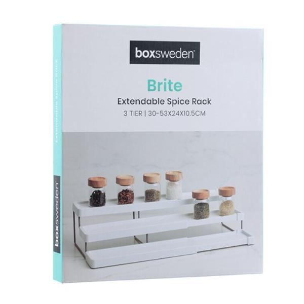 Brite 3 Tier Extendable Spice Rack - 53cm x 24cm x 10.5cm