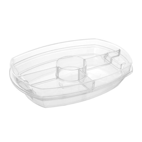 Crystal Chilled Serving Platter With Lid - 38cm x 28cm x 12cm