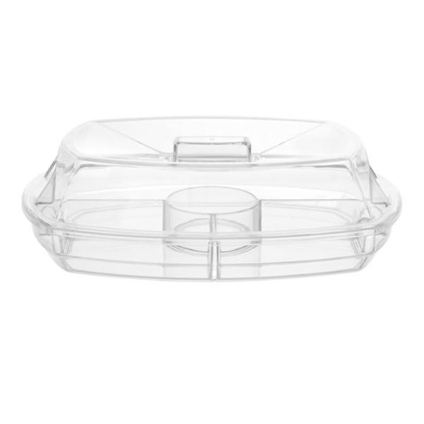 Crystal Chilled Serving Platter With Lid - 38cm x 28cm x 12cm