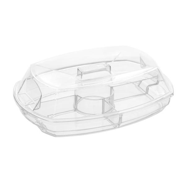 Crystal Chilled Serving Platter With Lid - 38cm x 28cm x 12cm