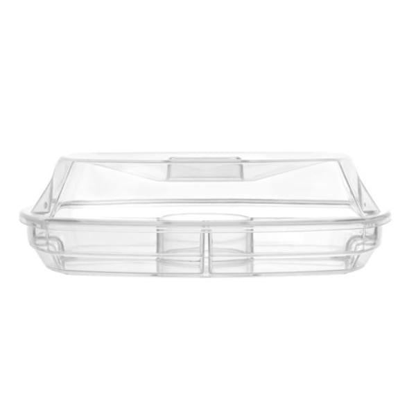 Crystal Chilled Serving Platter With Lid - 38cm x 28cm x 12cm