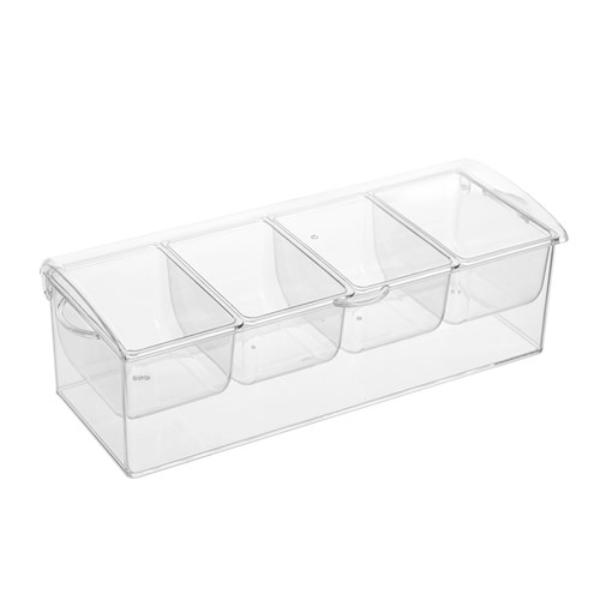 Crystal 4 Section Chilled Server Flip Lid - 41cm x 16cm x 12.5cm