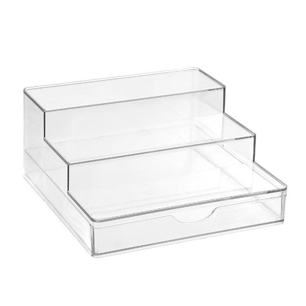 Boxsweden Crystal Clear 3 Tier Shelf Organiser Drawer - 26.5cm