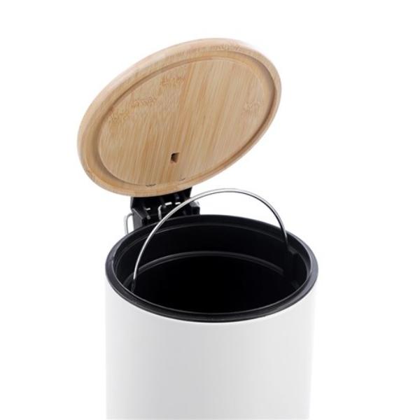 Bano Metal Bamboo Top Pedal Bin - 3L