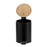 Load image into Gallery viewer, Bano Metal Bamboo Top Pedal Bin - 3L
