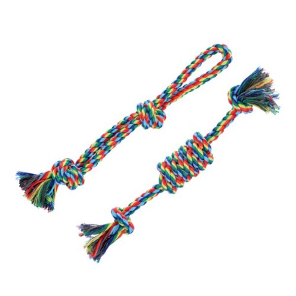 Rainbow Knotted Rope Toy = 30cm x 1cm
