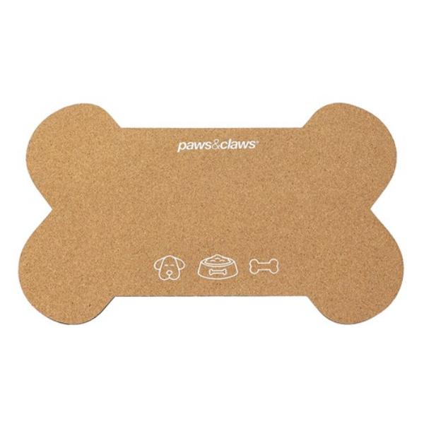 Cork Anti Slip Base Feeding Mat Bone - 55cm x 33cm x 0.4cm