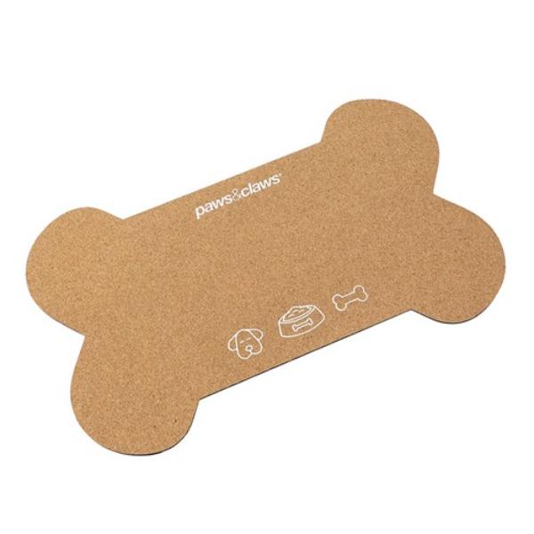 Cork Anti Slip Base Feeding Mat Bone - 55cm x 33cm x 0.4cm