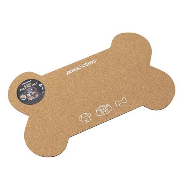 Cork Anti Slip Base Feeding Mat Bone - 55cm x 33cm x 0.4cm